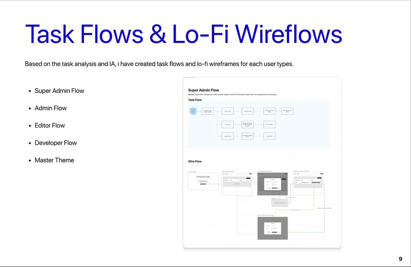 Task flows and low-fidelity wireflows